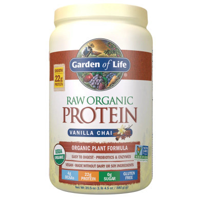 Raw Organic Protein Powder Vanilla Spiced Chai 580 Grams by Garden of Life