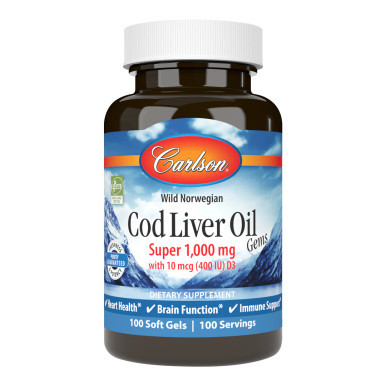 Super Cod Liver Oil 1000 mg 100sg by Carlson Labs
