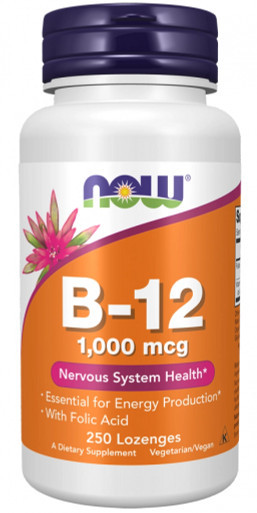 B-12 1000 mcg 250 loz by Now Foods