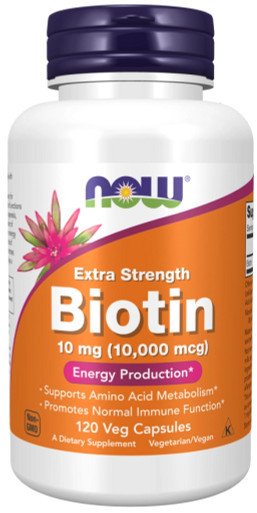 Biotin Extra Strength 10mg 120c by Now Foods
