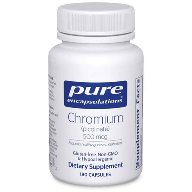 Chromium (picolinate) 500 mcg by Pure Encapsulations – Glucose, Lipid, and Macronutrient Metabolism Support