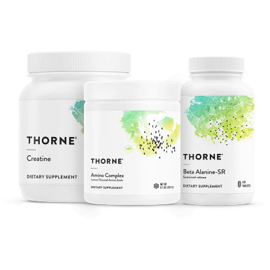 Thorne Training Bundle - Lemon: Creatine and Amino Complex powder tubs with Beta Alanine-SR 120-tablet bottle
