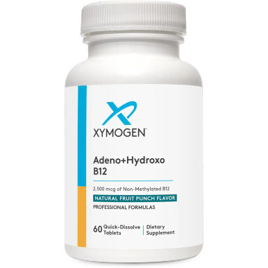 Adeno+Hydroxo B12 Natural Fruit Punch Flavor by XYMOGEN – Non-Methylated Vitamin B12 Support
