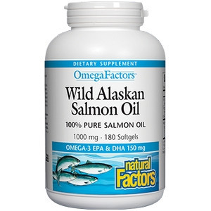 Wild Alaskan Salmon Oil - 180 gels / 1000 mg by Natural Factors
