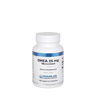 Douglas Laboratories DHEA 25 mg Micronized white bottle, 100 vegetarian capsules
