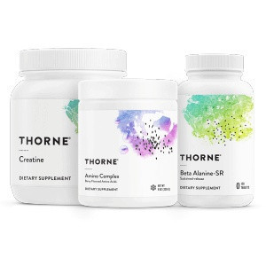 Thorne Training Bundle - Berry: Creatine and Amino Complex powder tubs with a Beta Alanine-SR tablet bottle