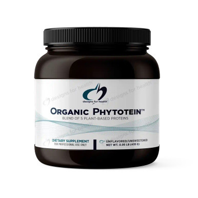 Designs for Health Organic Phytotein unflavored/unsweetened protein powder, black 435 g jar