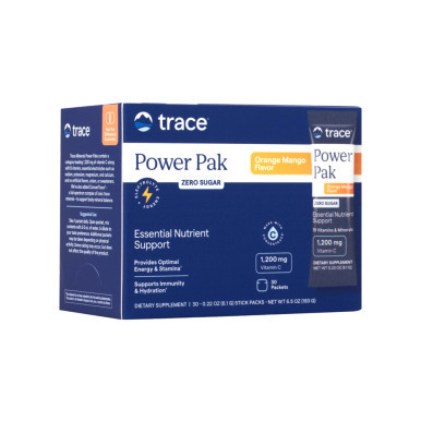 Electrolyte Stamina Power Pak Sugar Free Non-GMO Orange Mango 30pack by Trace Minerals Research