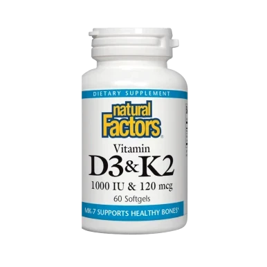 Vitamin D3 & K2 - 60 Softgels by Natural Factors