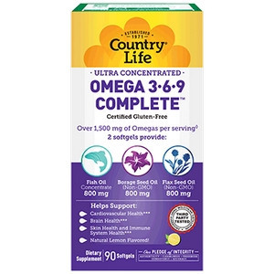 Ultra Omega 3-6-9 Complete 90 gels by Country Life