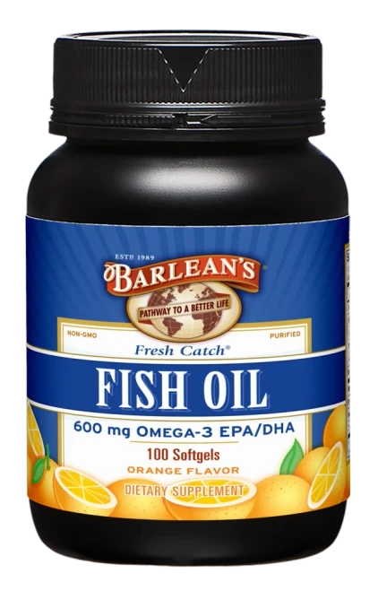 Fresh Catch Fish Oil Orange Flavor 100sg by Barlean's Organic Oils