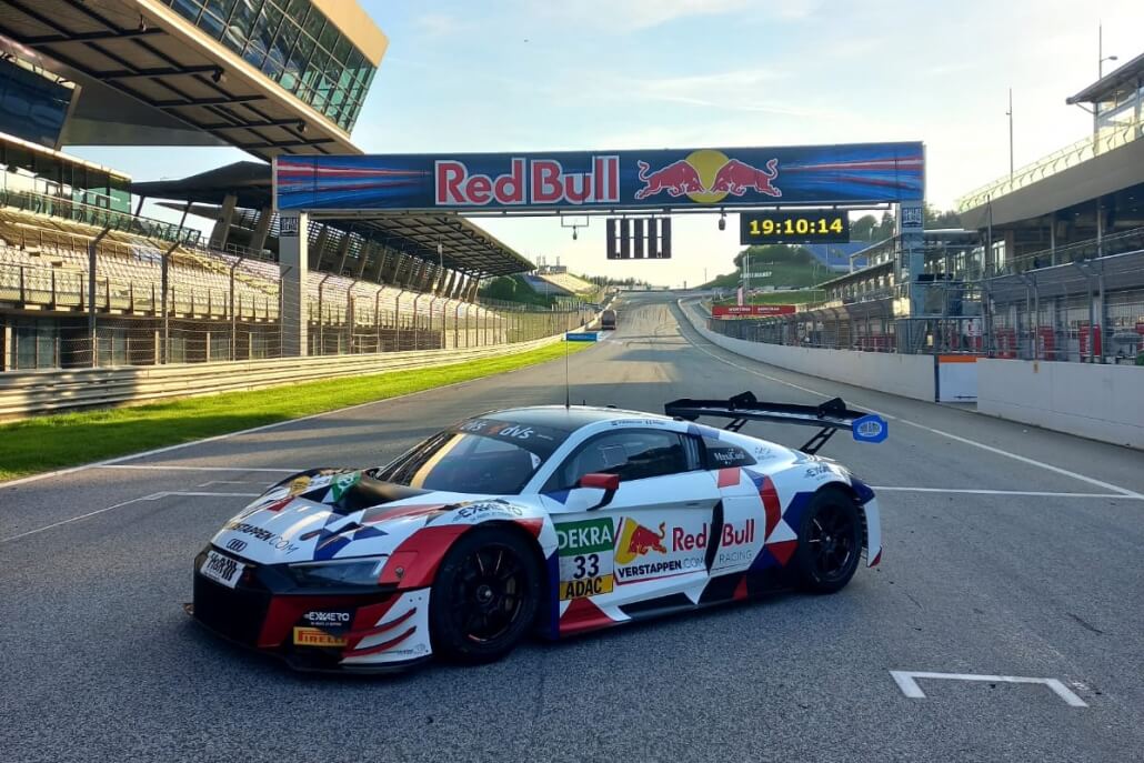 Audi race car on track during a motorsport event