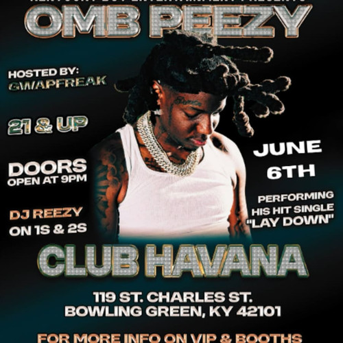 8 seater section with bottle  - OMB PEEZY LIVE @ CLUB HAVANA BOWLING GREEN KY @ Club Havana - 2025-06-06