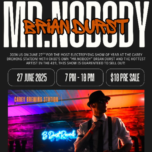 General Admission Ticket  - Mr.Nobody Live At The Carey Brewing Station @ Carey Brewing Station  - 2025-06-27