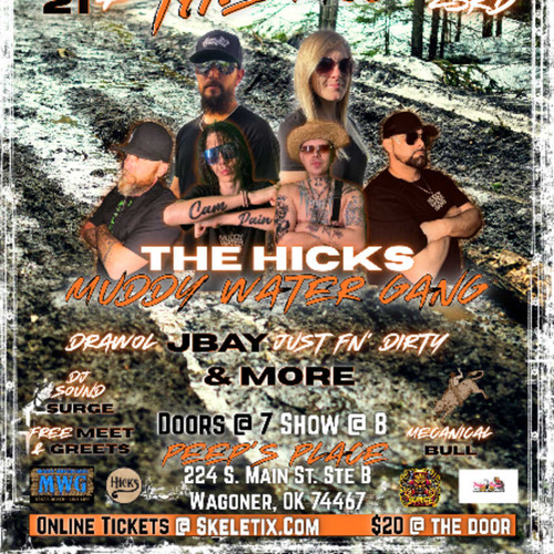 Mechanical Bull & Music - Gettin' It Out The Mud - The Hicks & MWG - Wagoner, OK @ Peep?s Place - 2025-08-23