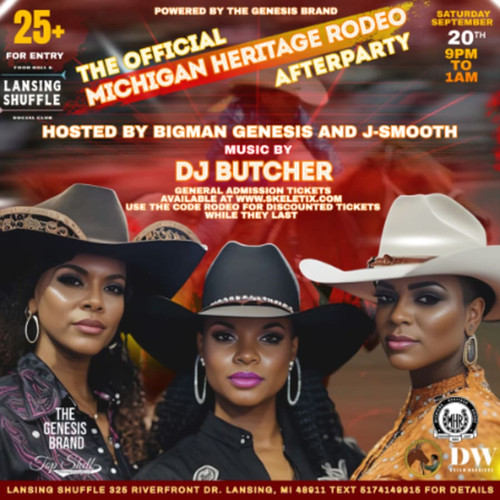 GENERAL ADMISSION - OFFICIAL MICHIGAN HERITAGE RODEO AFTERPARTY  @ Lansing Shuffle - 2025-09-20