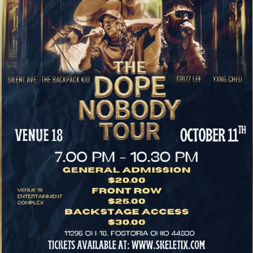 Backstage Access  - The Dope Nobody Tour - The Backpack Kid - Silent Ave - Grizz Lee - Yxng Ched @ Venue 18 - 2025-10-11