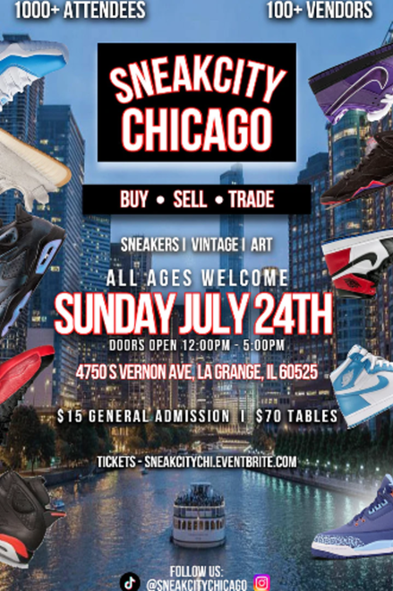 2 8ft Vendor Tables - 4 Vendor passes - SneakCity Chicago @ McCook Athletic & Exposition - 2022-07-24