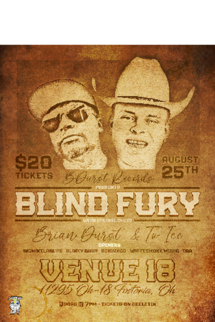 VIP  - Blind Fury (Fury & Friends Tour) Live At Venue 18 Fostoria OH @ Venue 18 - 2023-08-25