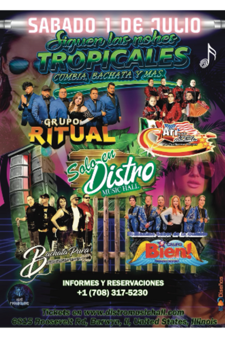 General Admission - Noches Tropicales @ Distro Music Hall - 2023-07-01