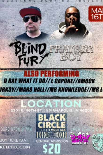General Admission- Mars Hall - Blind Fury & Frayser Boy Live @ Black Circle @ Black Circle Brewery  - 2024-03-16