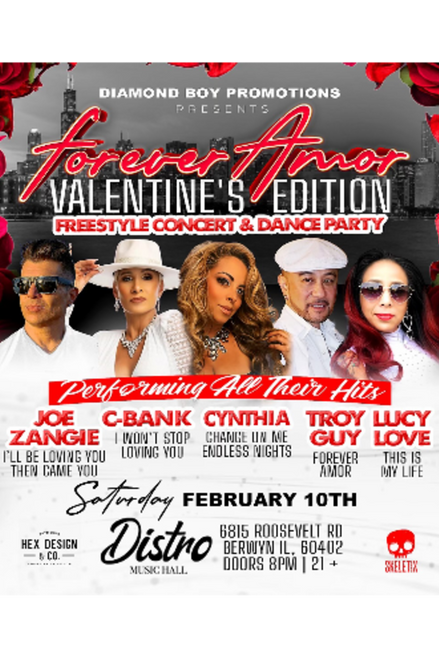 VIP Table for 3 + Entry for 3 (Main Floor) - FOREVER AMOR FREESTYLE CONCERT & Dance Party (Valentine?s Edition) @ Distro Music Hall - 2024-02-10