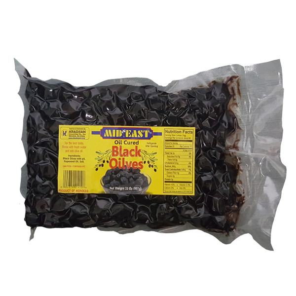 Mid East Oil Cured Black Olives 2lb زيتون أسود مجفف بالزيت