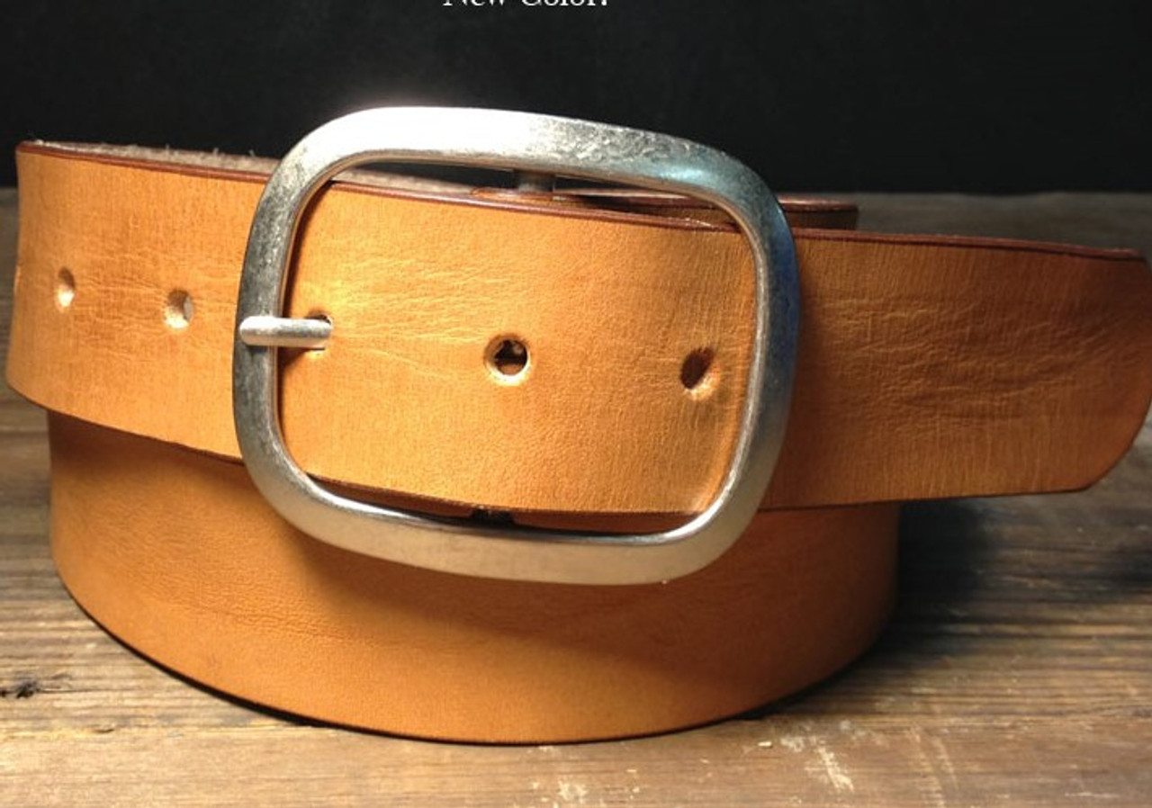 Nude leather belt