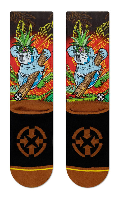 KoalaOf course I'm koalafied...Soft and furry
With light fuzzy grey hair
In no obvious hurry
Is the chill koala bear

These sublimated koala socks are from MERGE4's collaboration with artist, Taylor Reinhold. Featuring elastic arch support, a y-heel and reinforced heel and toe, these crew socks are designed for optimal comfort and durability.