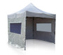 3x3 Grey pop up gazebo with doorway open
