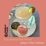 Secret Meeting Soiree; a Tea Based Spirit Free Ginger Mint Paloma