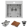 Ruvati RVH8215 Workstation Drop-in Topmount Bar Prep RV Sink - 16 Guage Stainless Steel