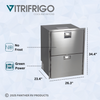 Vitrifrigo DRW180AIXD4-DF RV Electric Refrigerator/Freezer - AC/DC - 5.3 CF