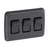 Kaper II L12-0379 3-Gang On/Off Rocker Switch Assembly - With Trim Plate