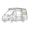 VanEssential FORD2119-BK Ford Transit 148" Ext. (2015+) Stealth Rear Qtr Window Cover - Driver's Side - Black