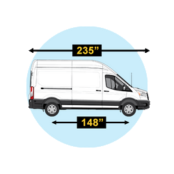 Ford Transit 148" WB Windows