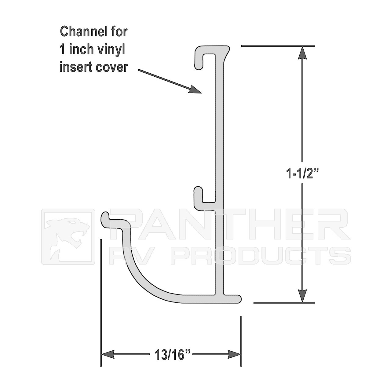 AP Products 021-56302-8 RV Insert Gutter/Awning Rail - Black - 8 Ft.