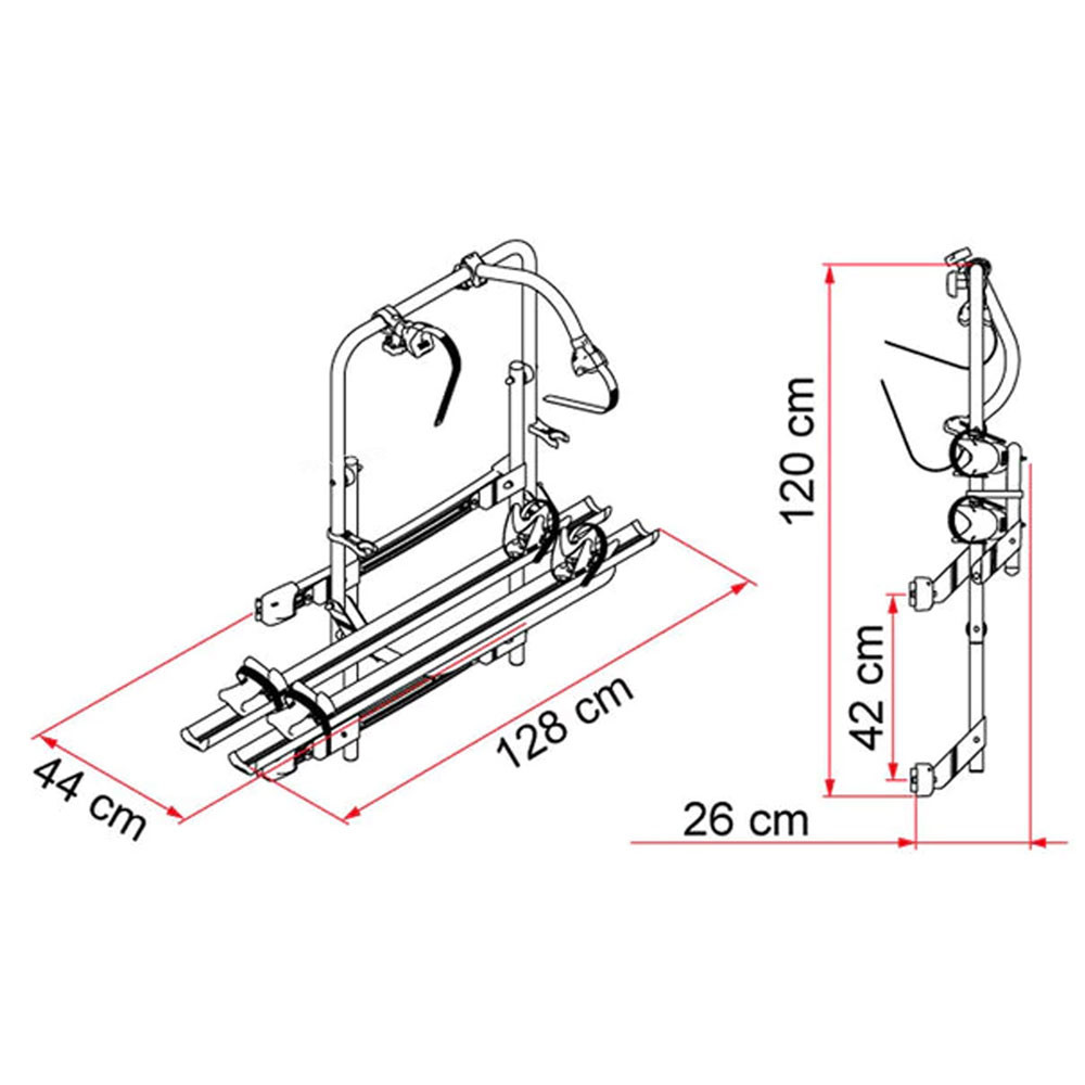 Fiamma® 02093B93A Mercedes Sprinter Door Mounted Bike Rack - Aluminum
