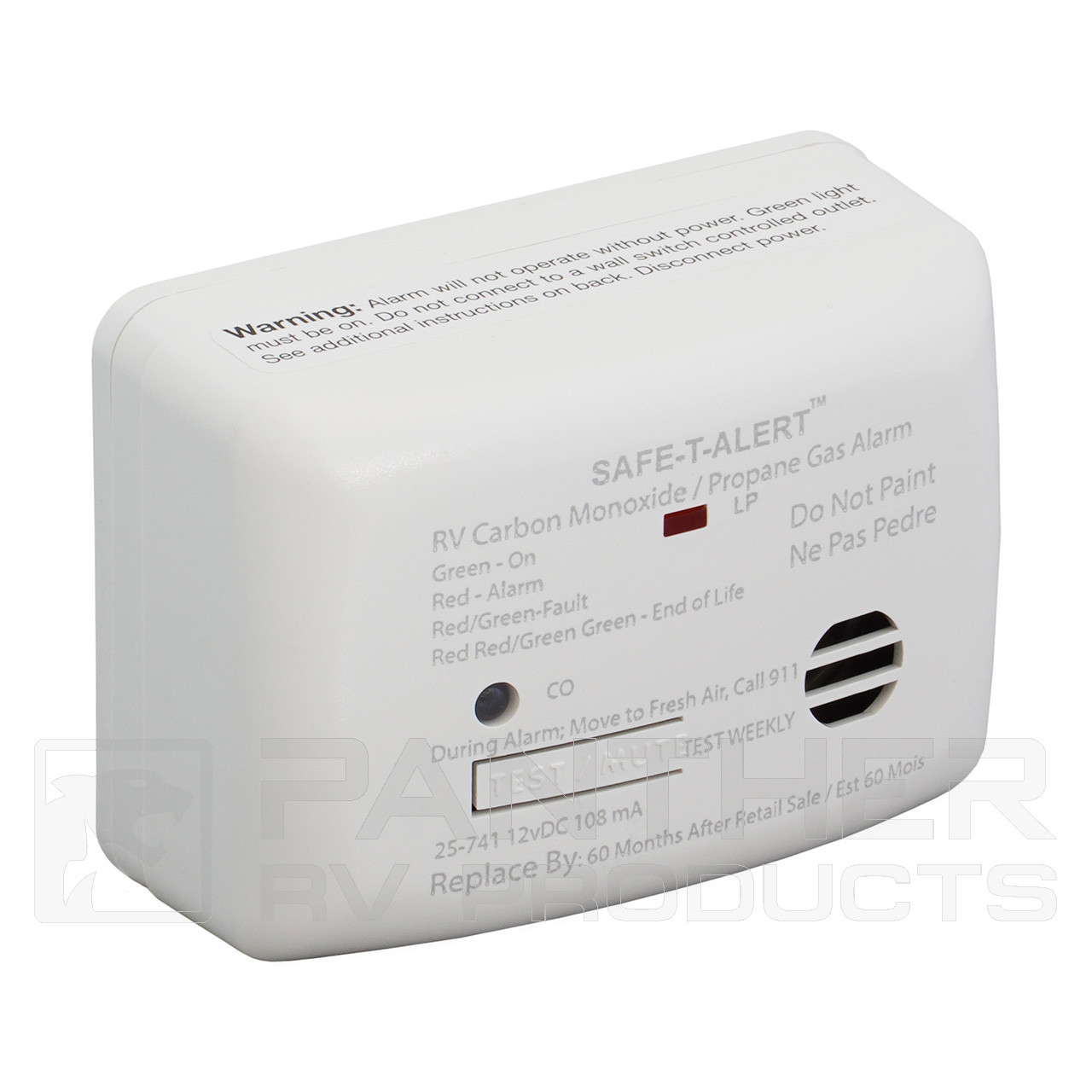 Safe-T-Alert 25-741-WT RV Mini Carbon Monoxide / Propane Leak