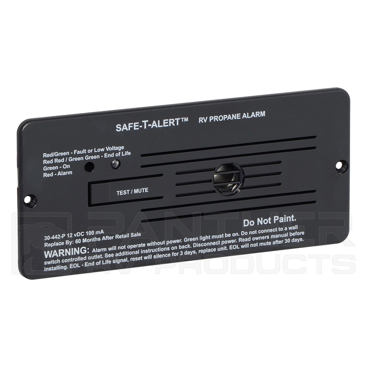 Safe T Alert 30-442-P-BL 12V Propane Alarm Flush Mount - Black