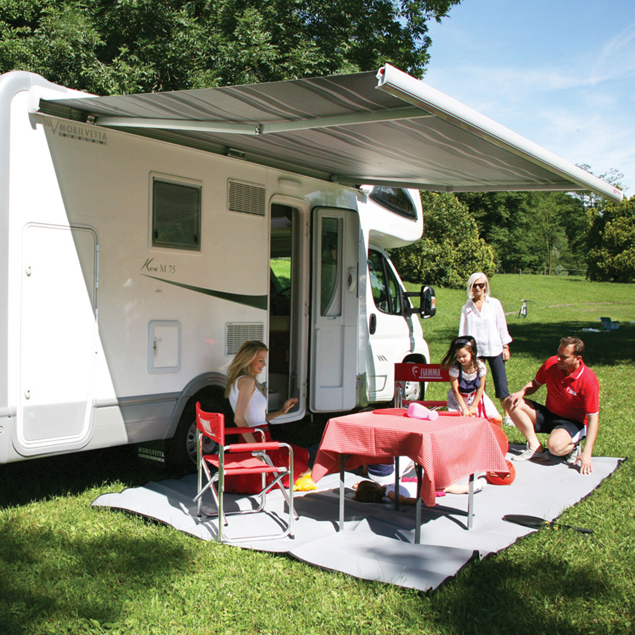 Fiamma 06472a01r Electric F45 Eagle Case Awning 4 0m 13 8 White Case Royal Grey Fabric