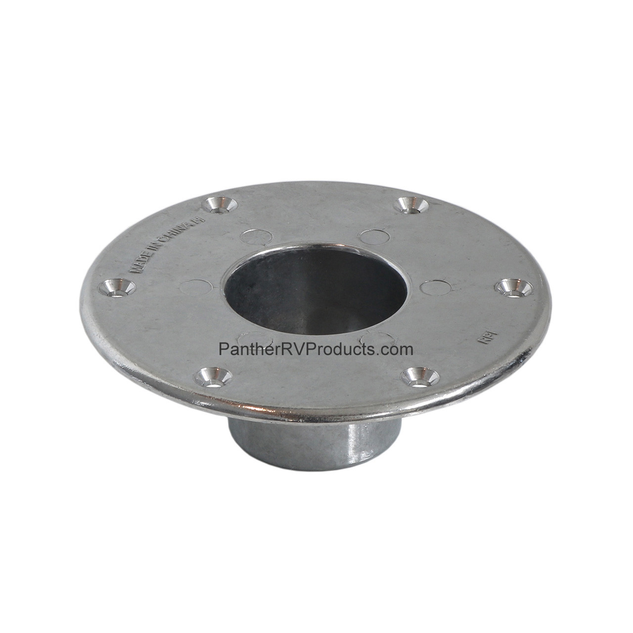 AP Products 013-1112B Flush Round Table Base | Black Finish With Mounting Holes
