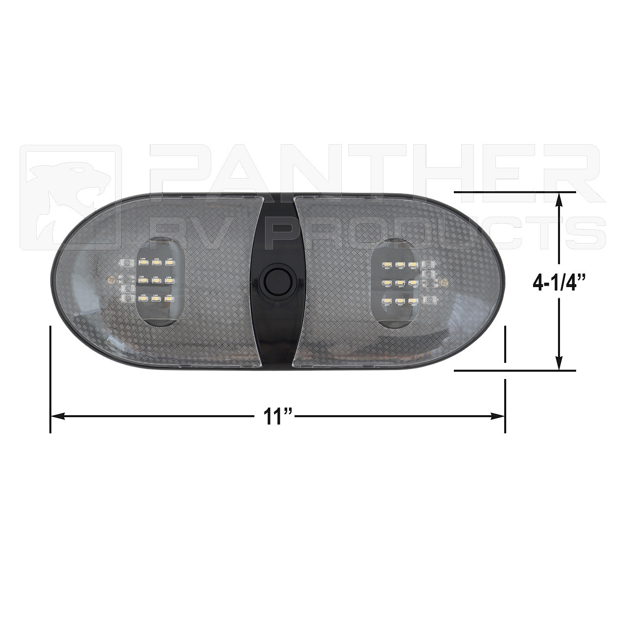 Kaper II L09-0132 RV LED Double Dome Ceiling Light - Black