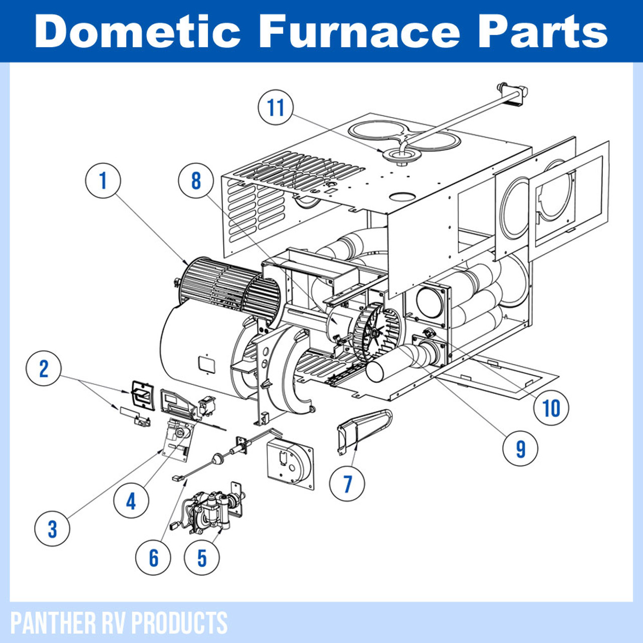 Dometic™ (Atwood) DFMD30 RV Mojave Propane Heater / Furnace 30K Parts Breakdown