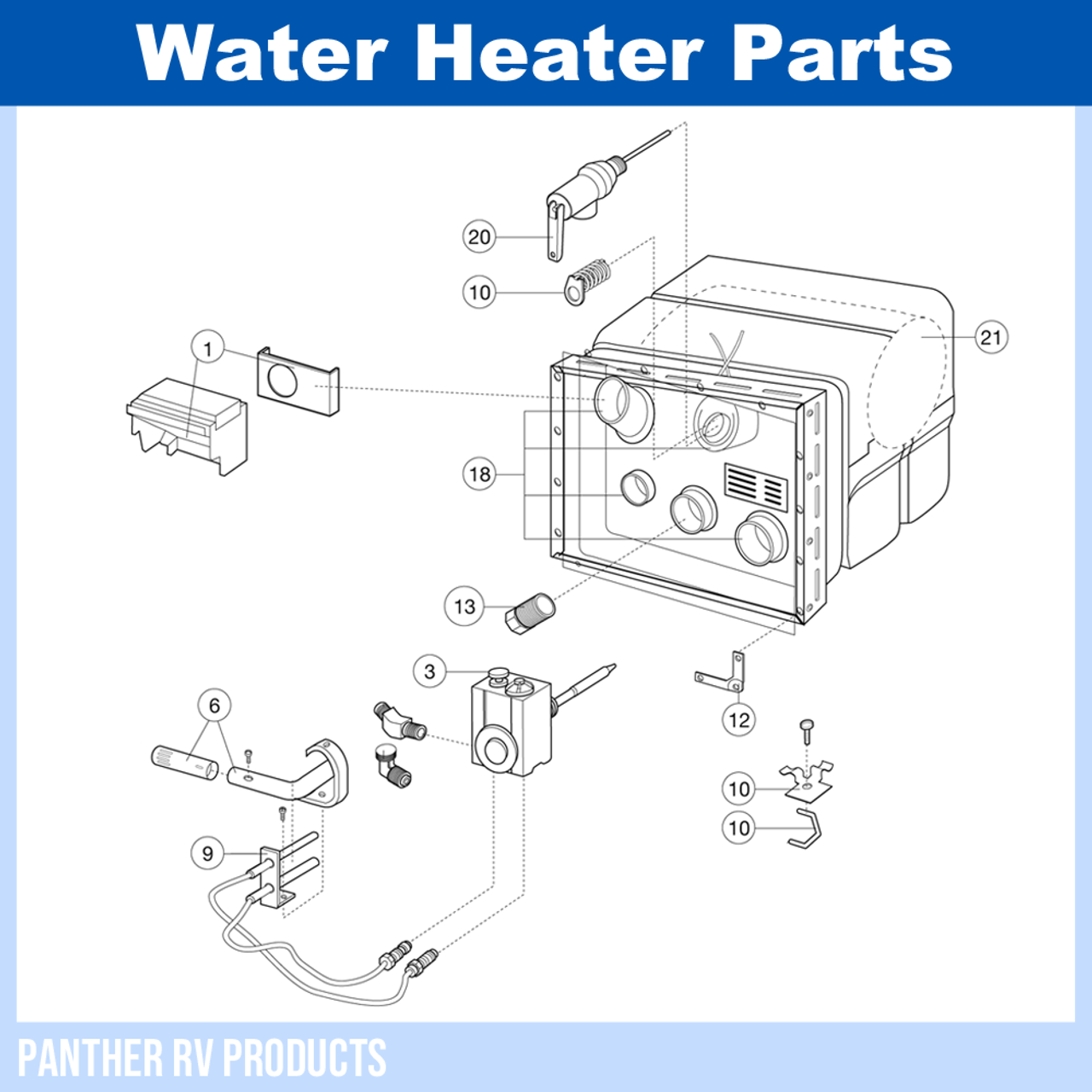 Dometic™ Atwood G6a 7 Rv Water Heater Parts Breakdown