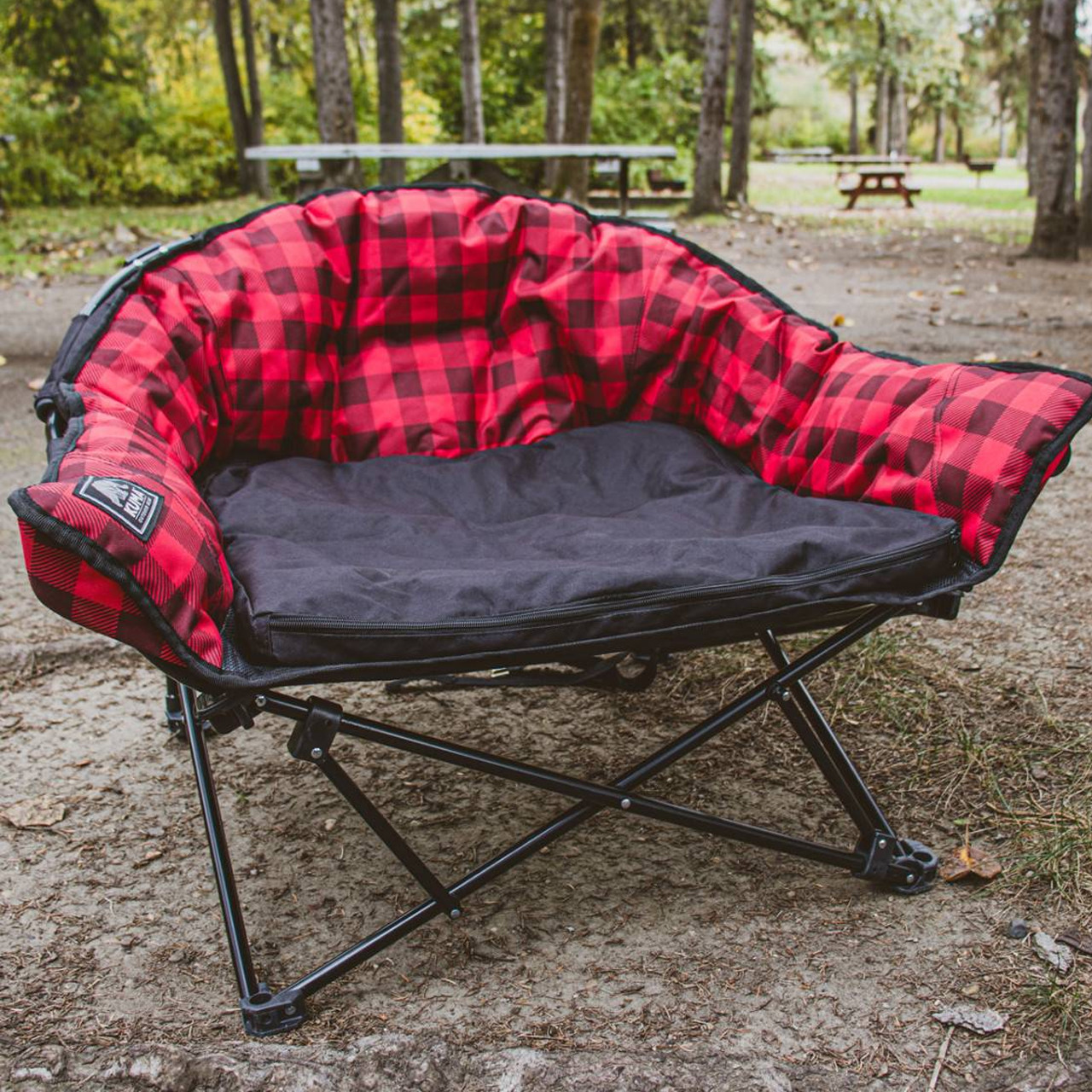 Kuma Outdoors 844-RPB Camping Cushioned Dog Bed - Red/Black