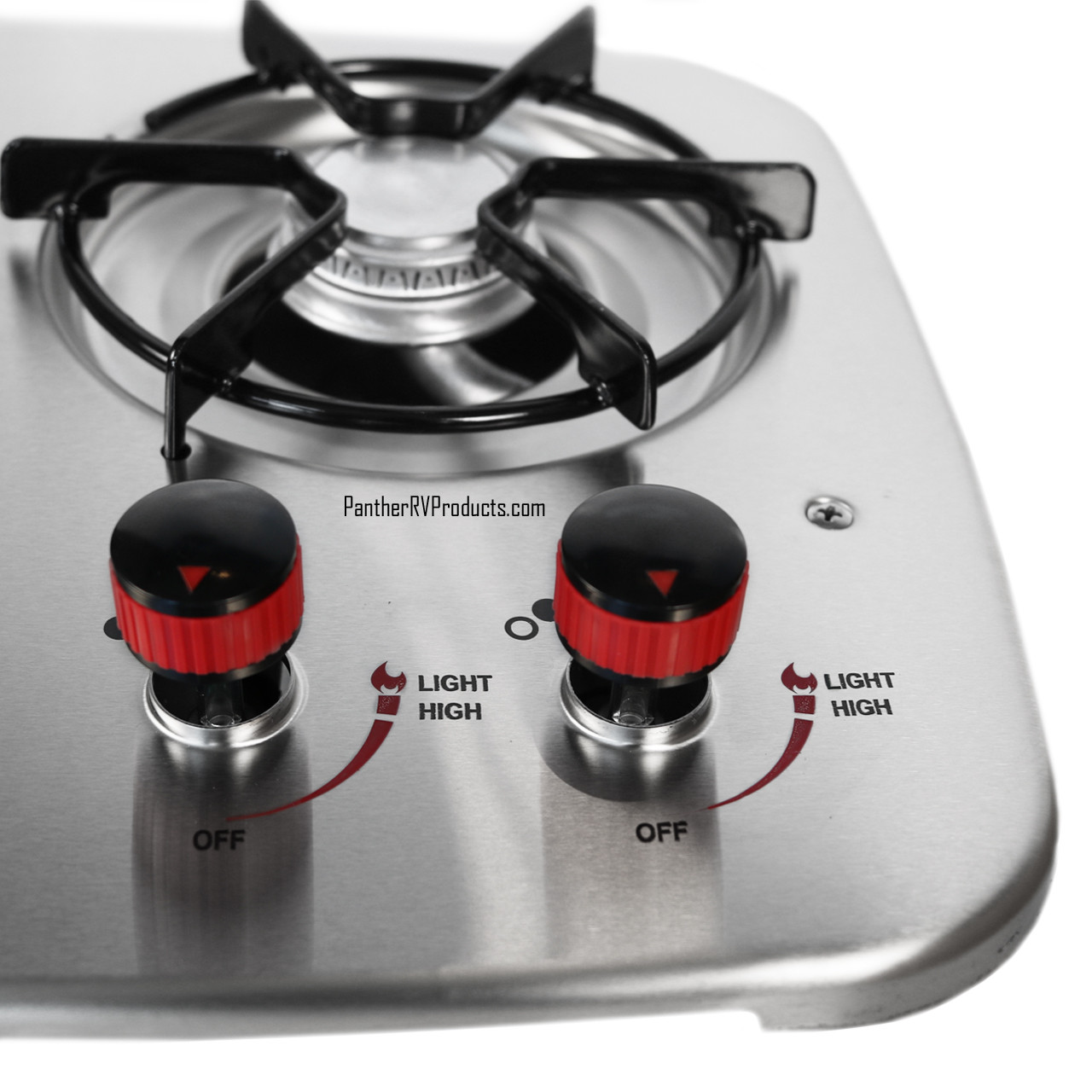 Suburban 3071AST RV 2-Burner Drop-In Propane Cooktop - Stainless Steel
