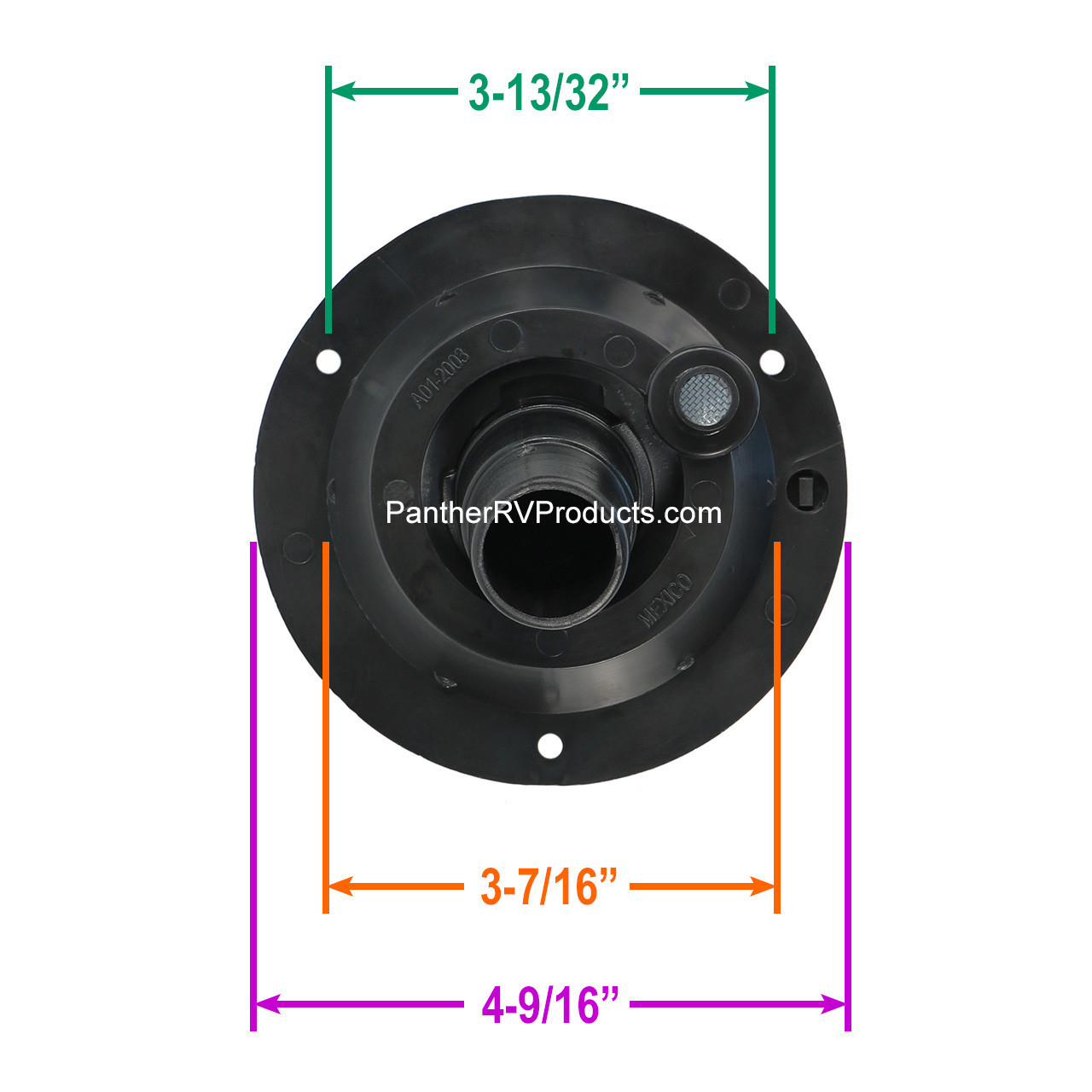 Valterra A01-2003BKVP Gravity Fresh Water Fill Inlet - Black