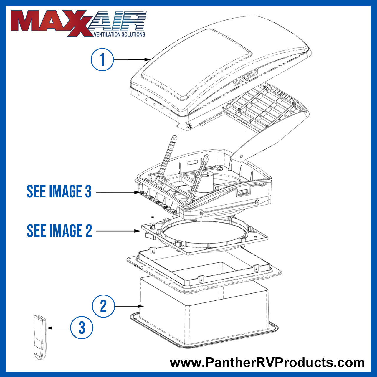 RV Fan Replacement Lid for MaxxFan and MaxxFan Plus Roof Vents - Smoke -  dogboxparts