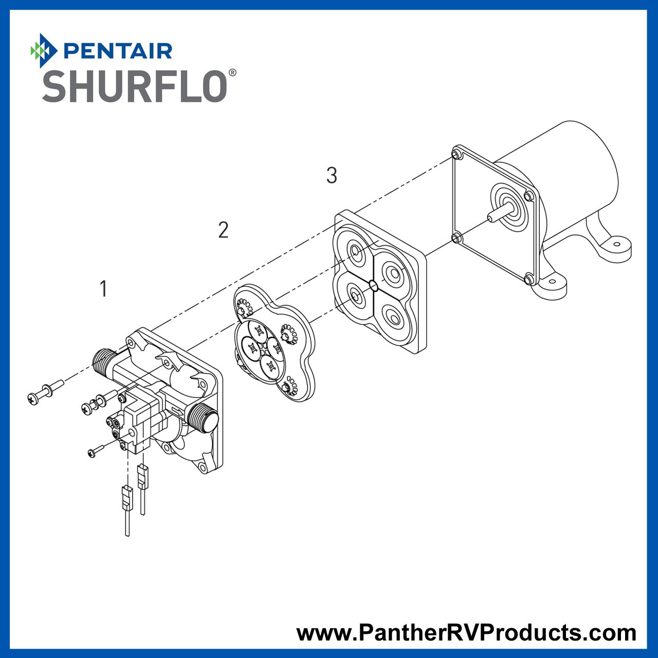 Shurflo 4008 Series RV Fresh Water Pump Parts Breakdown